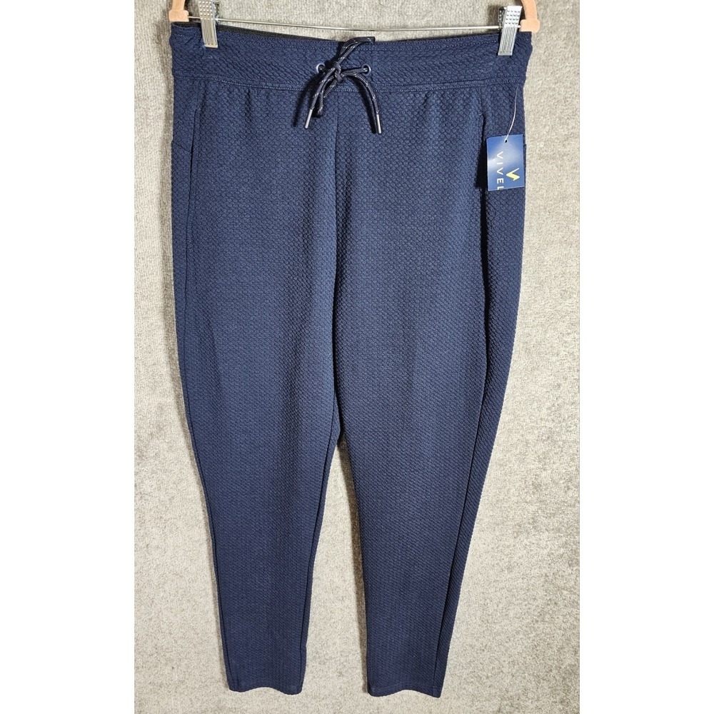 Vively Prime Pull On Jogger Pants Mens Size Medium Blue Drawstring Pockets NWT